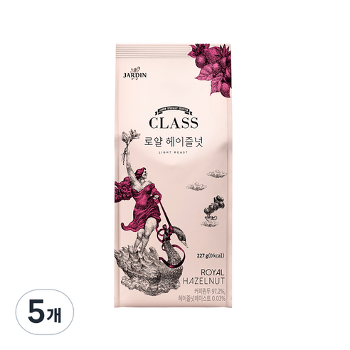 쟈뎅 클래스 로얄 헤이즐넛 원두커피, 분쇄, 227g, 5개