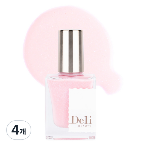 델리뷰티 딥시럽 루어인무드 네일컬러 글리터, MG09 글램펄 연핑크, 10ml, 4개
