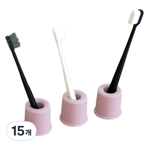 가쯔 소프트 실리콘 칫솔꽂이, 15개, 핑크
