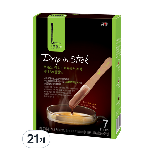 루카스나인 리저브 드립인스틱 케냐 AA 블렌드, 2.2g, 21개