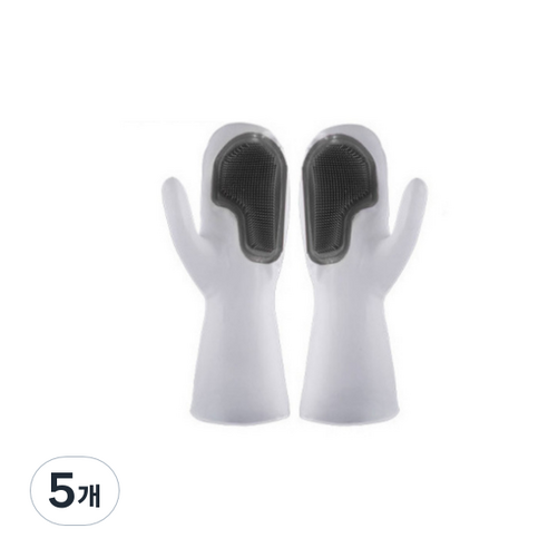 메이크미 설거지 과일손질 고온 방지 다용도 주방장갑 좌우세트, 그레이, 5개