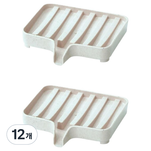 리얼피키 물빠짐 욕실 비누받침대, 베이지, 12개