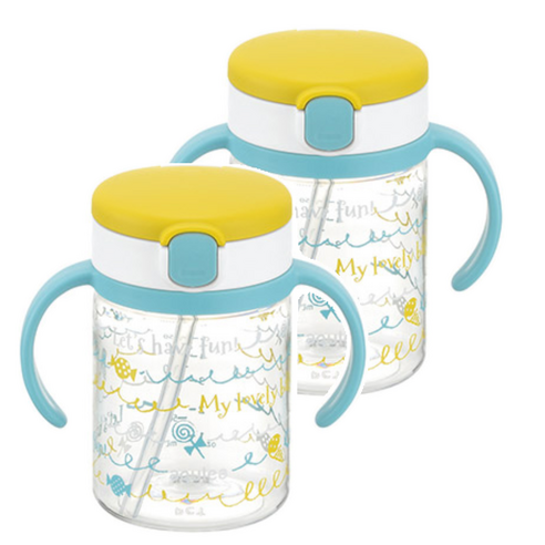 릿첼 AQ 빨대컵 200ml, 옐로우, 2개
