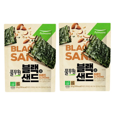 풀무원 블랙 김샌드 아몬드, 20g, 2개