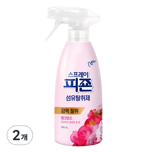 스프레이 피죤 섬유탈취제 강력탈취 오리지널, 490ml, 2개, 핑크로즈