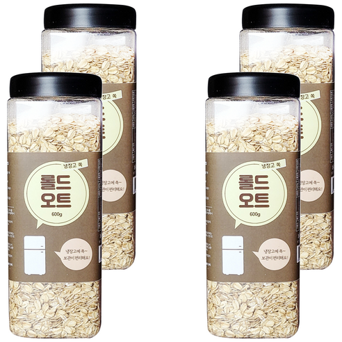 냉장고쏙 롤드 오트, 600g, 4개