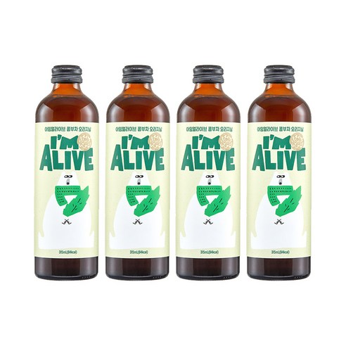 아임얼라이브 유리병 콤부차 오리지날, 315ml, 4개