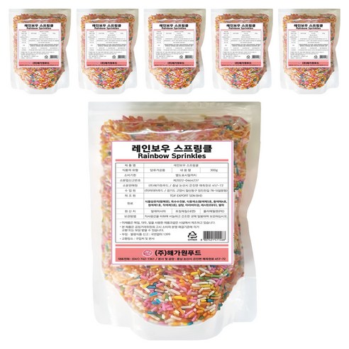 햇살나래 레인보우 스프링클, 300g, 6개