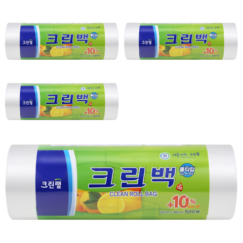 크린랲 크린롤백 25cm x 40cm, 500개입, 4개