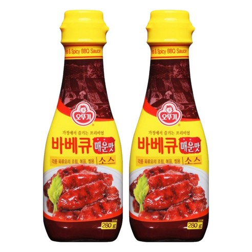 오뚜기 바베큐소스 매운맛, 280g, 2개