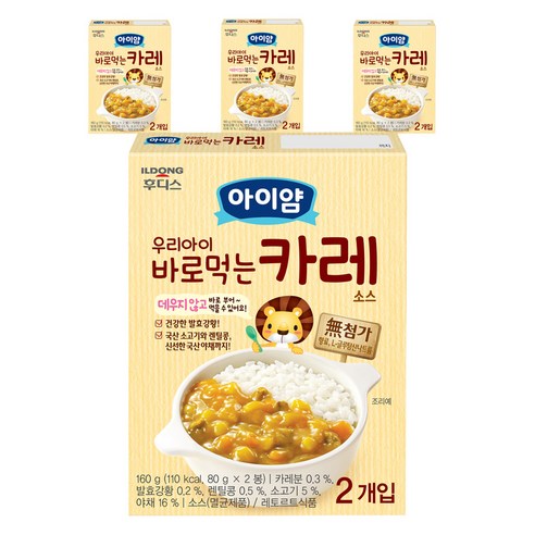 아이얌 우리아이 바로먹는 카레 소스 80g x 2p, 160g, 4개