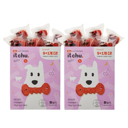 잇츄 반려견 릴렉스 꿀잠츄 덴탈껌 S 10p, 체리, 120g, 2개