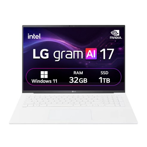LG전자 2025 그램 프로 AI 17 코어 Ultra7 지포스 RTX 5050, 에센스 화이트, 17Z90TR-ED7WK, 1TB, 32GB, WIN11 Home