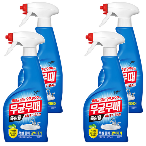 무균무때 욕실용 세정제, 500ml, 4개