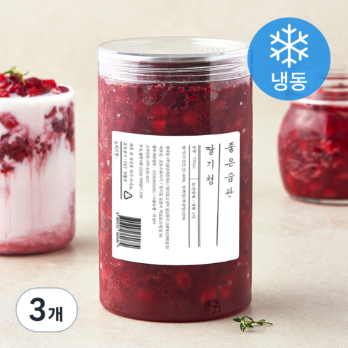 좋은습관 딸기청 (냉동), 3개, 750ml