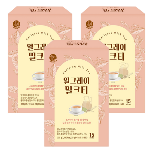 우리차 얼그레이 밀크티, 20g, 15개입, 3개