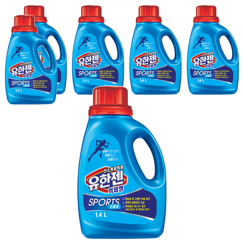 유한젠 스포츠 산소계 액체형 표백제, 1.4L, 6개