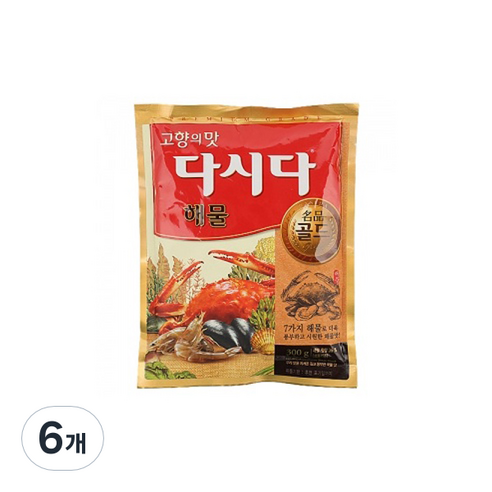 CJ제일제당 다시다 명품골드 해물, 300g, 6개