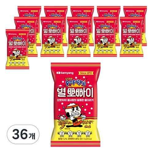 삼양 별뽀빠이, 72g, 36개