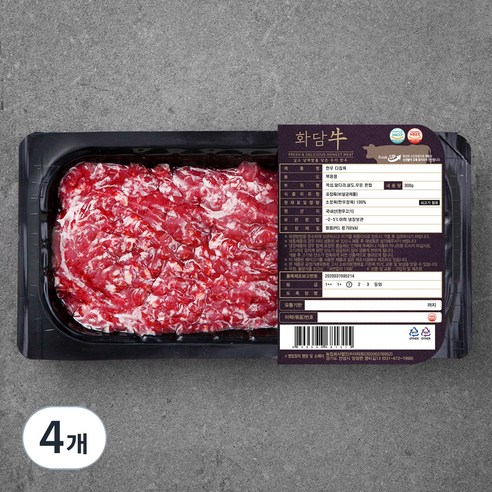 화담우 한우 1등급 다짐육 (냉장), 300g, 4개