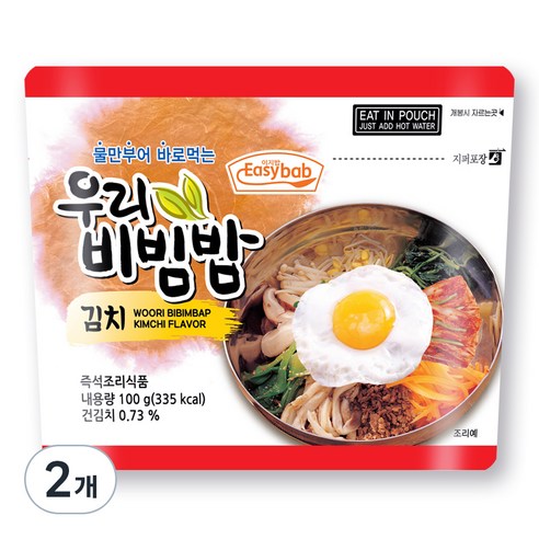 이지밥 우리비빔밥 김치, 100g, 2개