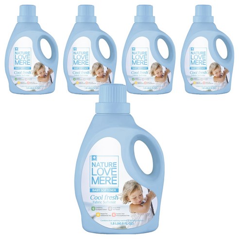 네이쳐러브메레 유아 쿨프레쉬 섬유유연제 코튼향 본품, 1800ml, 5개