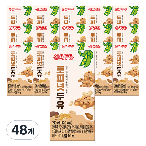 삼육두유 토피넛두유, 48개, 190ml