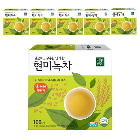 다농원 현미녹차 100티백, 1.3g, 100개입, 6개