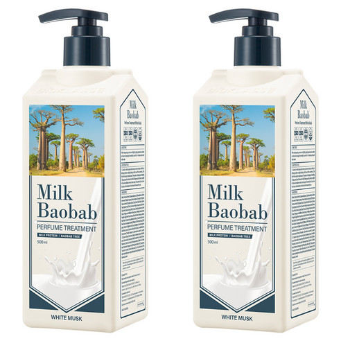 밀크바오밥 퍼퓸 헤어 트리트먼트 화이트머스크향, 500ml, 2개