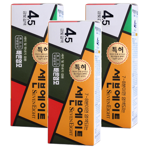 세븐에이트 새치 염색약, 4.5호 금빛갈색, 3개