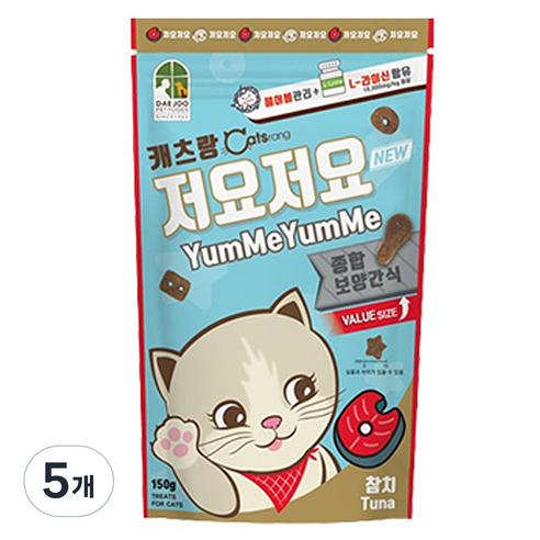 캐츠랑 고양이 저요저요 보양간식, 참치, 150g, 5개