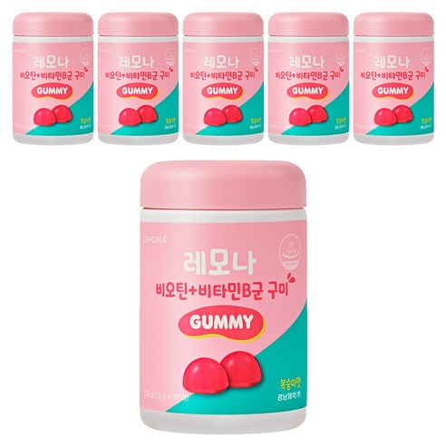 레모나 비오틴 플러스 비타민B군 구미, 60정, 210g, 6개