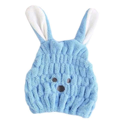 미니맥시 귀여운 토끼 드라이 샤워 헤어캡, 1개, 블루