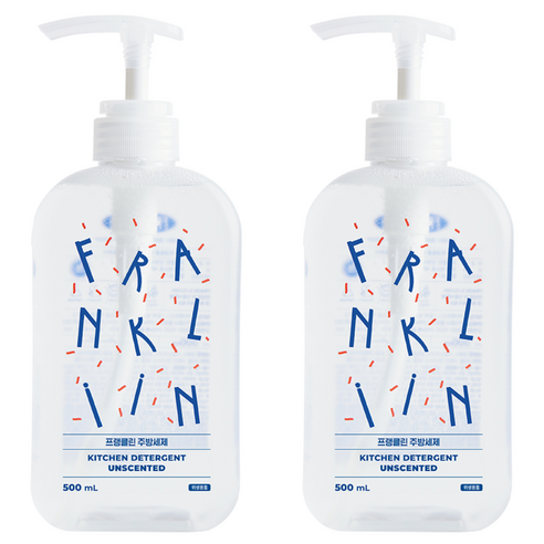 FRANKLIIN 주방세제 앤 젖병세제, 500ml, 2개