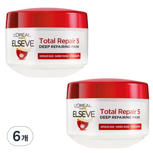 로레알파리 토탈 리페어 5 리페어링 헤어마스크, 200ml, 6개