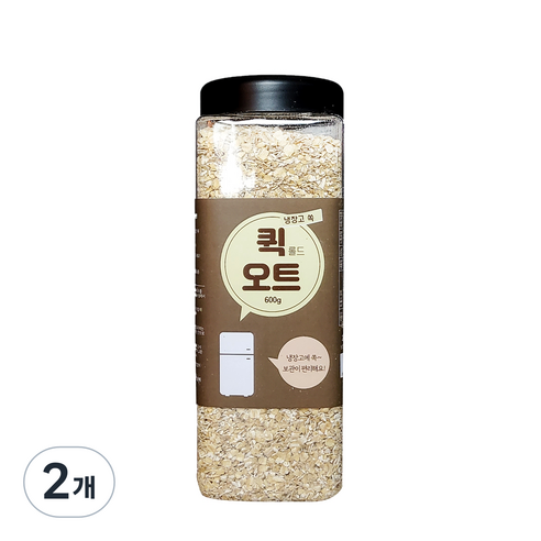 냉장고쏙 퀵 롤드 오트, 600g, 2개