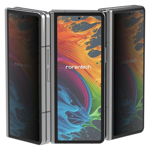 로랜텍 부착가이드 강화유리 사생활 프라이버시 휴대폰 액정보호필름 2p 세트, 갤럭시 Z폴드6, 1세트