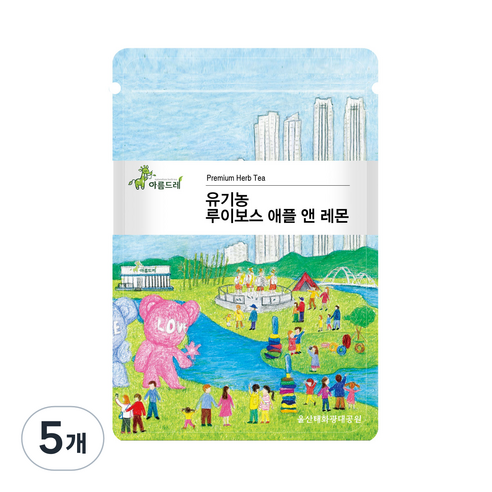 아름드레 삼각티백 유기농 루이보스애플앤레몬, 1.5g, 25개입, 5개