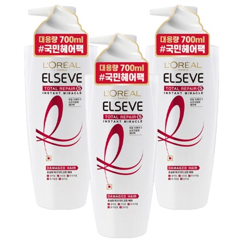 로레알파리 토탈리페어5 트리트먼트 헤어팩, 700ml, 3개