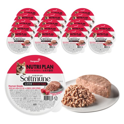 동원뉴트리플랜 강아지 소프트뮨 참치 앤 닭가슴살 습식사료, 100g, 18개