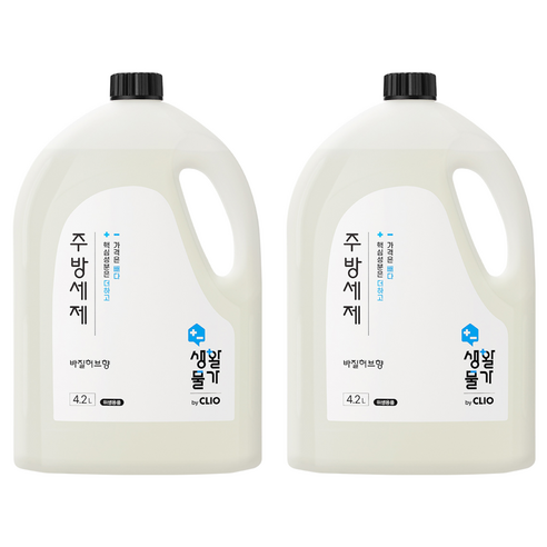 크리오 생활물가 주방세제 바질허브향, 4.2L, 2개