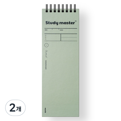 뮤니드 핸디 단어장 노트수첩 55매, 카키, 2개