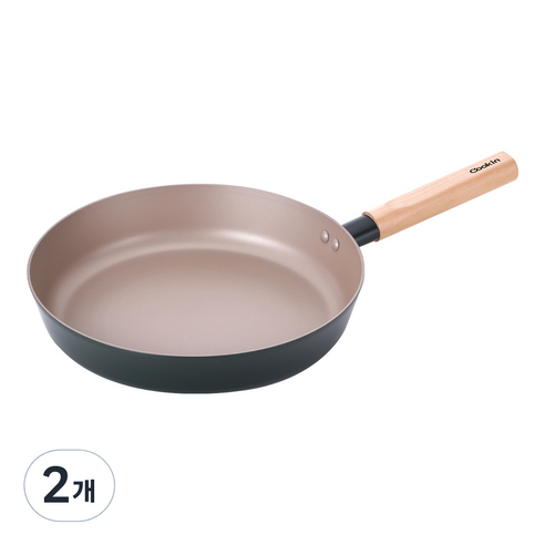 쿠킨 IH 인덕션 라임우드 후라이팬, 24cm, 2개