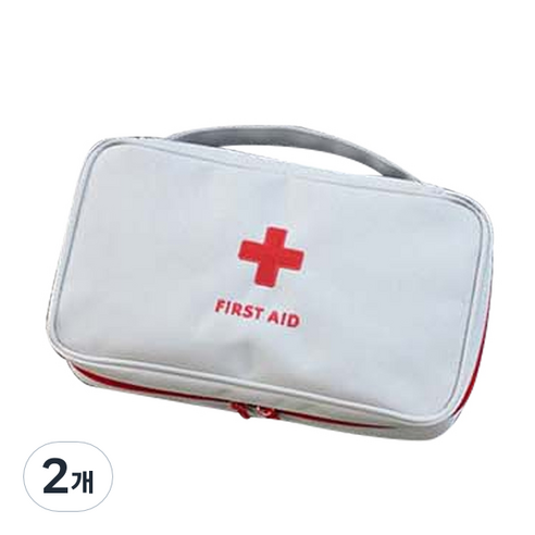 휴대용 응급 처치 파우치 화이트, 2개