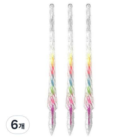 조선문방구 크리스탈 레인보우 중성펜 0.5mm, 6개, 혼합색상