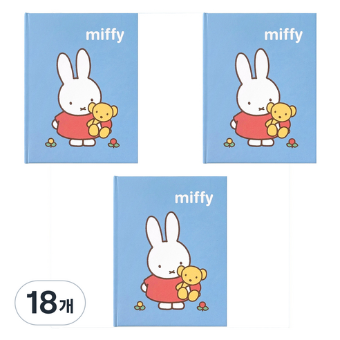 iiGEN 미피 미니 양장 노트 80매, 블루, 18개