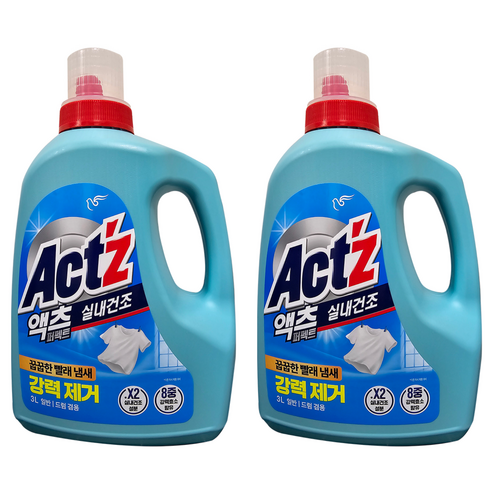 액츠 퍼펙트 실내건조 겸용 액상세제 본품, 2개, 3L