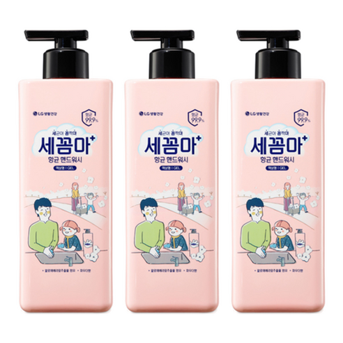 세균아꼼짝마 온더바디 핸드워시 파우더향, 480ml, 3개