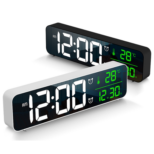 구우스 LED 빅 미러 클락 - 탁상에서 시간을 편안하게 관리하세요.