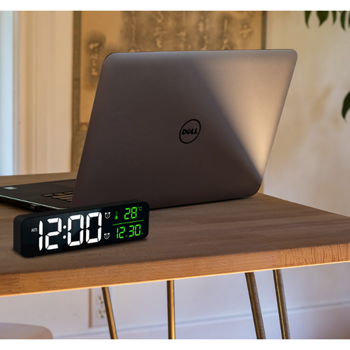 구우스 LED 빅 미러 클락 - 탁상에서 시간을 편안하게 관리하세요.